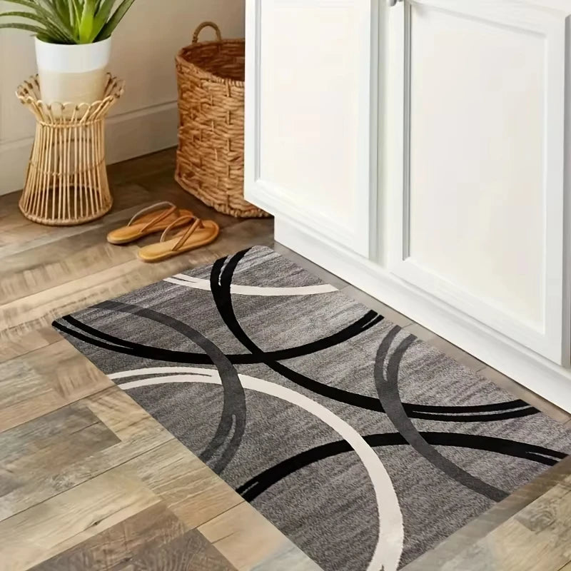 Minimalistischer geometrischer Teppich aus Kristallsamt für Küche, Wohnzimmer, Foyer und Balkon – 40 × 60 bis 50 × 160 cm, saugfähig, rutschfest