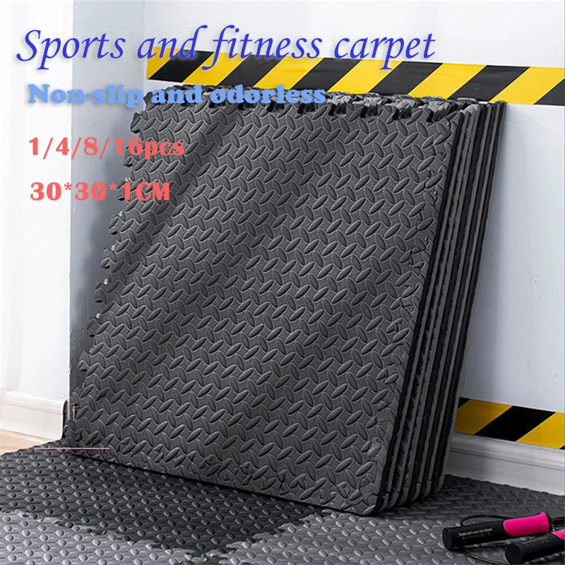 EVA-Schaumstoffmatte als Puzzle-Bodenmatte für Fitness, Yoga und Spielzimmer – 30 × 30 × 1 cm, rutschfest, wasserdicht, 1 bis 16 Stück, 3 Farben