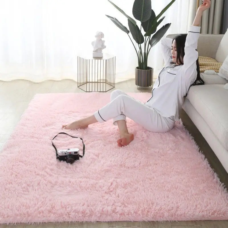 Flauschiger Plüschteppich in Uni- und Batikfarben für Wohnzimmer und Schlafzimmer – 40 × 60 bis 160 × 230 cm, 3,5 cm Flor, rechteckig, 12 Farben