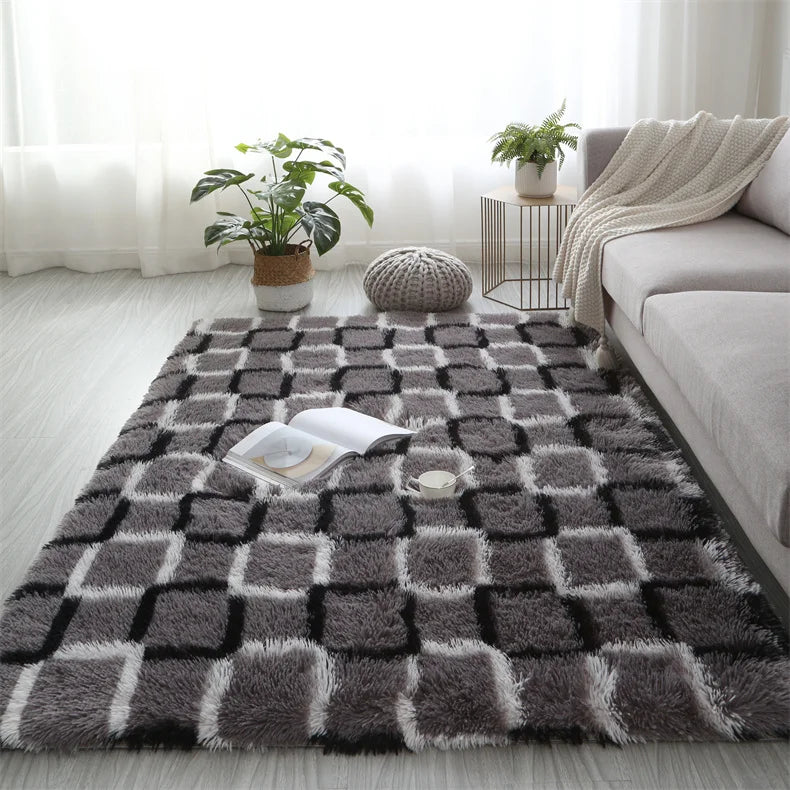 Flauschiger Shaggy-Teppich aus Kunstfell für Wohnzimmer und Kinderzimmer – 40 × 60 bis 160 × 200 cm, rechteckig, rutschfest, waschbar, 13 Designs