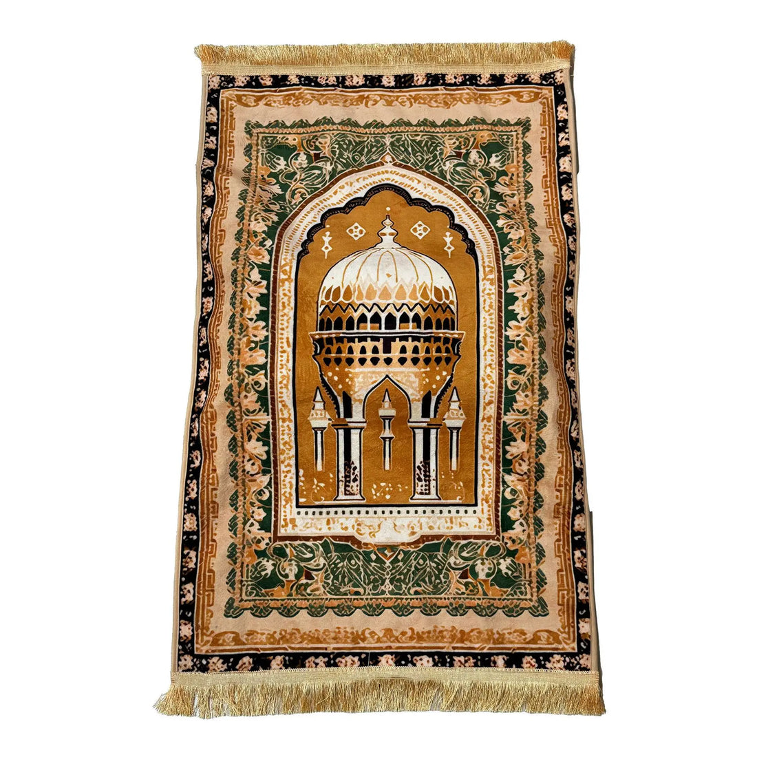 Gepolsterter Gebetsteppich mit Vintage-Muster und Quasten für Wohnzimmer und Gebetsecke – 70 × 110 cm, 8 cm dick, Samtdruck, rutschfest, 6 Farben