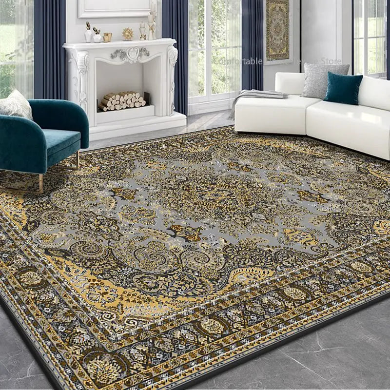 Teppich im Perser-Stil mit Retro-Muster für Wohnzimmer und Schlafzimmer – 80 × 120 bis 200 × 300 cm, rechteckig, 3D-Druck, rutschfest, 15 Motive