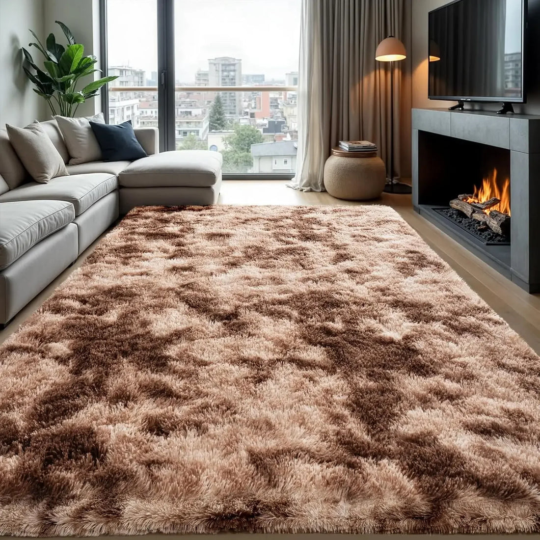 Flauschiger Teppich aus Seidenwolle für Schlafzimmer, Wohnzimmer und Studentenzimmer – 40 × 60 bis 160 × 230 cm, rechteckig, rutschfest, 10 Farben