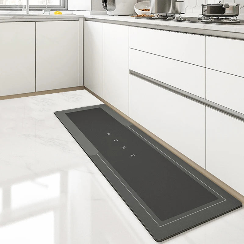 Flache Kieselgur-Küchenmatte mit Latex-Noppenrücken für Küche, Flur und Eingang – 40 × 50 bis 50 × 160 cm, auch im Set, saugfähig, 3 Farben
