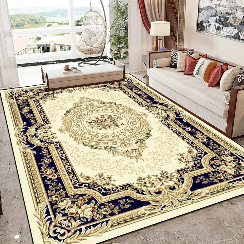 Teppich im europäischen Luxus-Stil für Wohnzimmer, Schlafzimmer und Sofabereich – 40 × 60 bis 120 × 160 cm, rechteckig, weich, rutschfest, 7 Motive