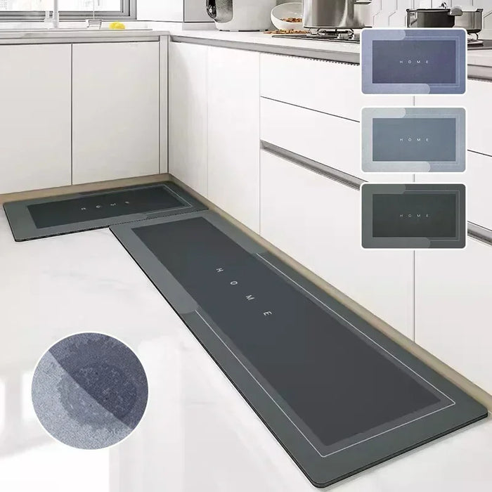 Kieselgur-Fußmatte mit Latex-Noppenrücken für Eingang, Küche und Wohnzimmer – 40 × 50 bis 50 × 160 cm, stark saugfähig, schnell trocknend, 3 Farben