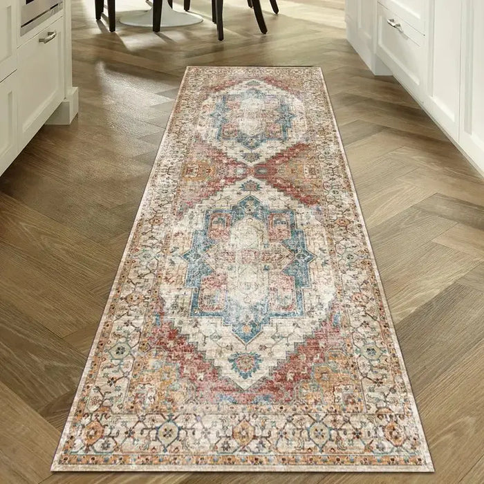 Waschbarer Flurläufer im Vintage-Stil für Flur, Küche und Wohnzimmer – 40 × 120 bis 60 × 300 cm, Kristallsamt, rutschfest, saugfähig, 11 Motive