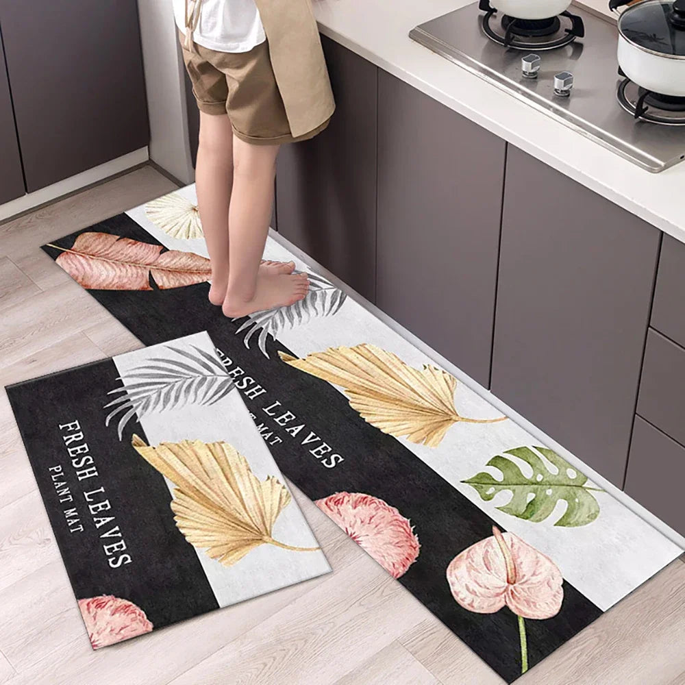 Langer Küchenläufer aus Kristallsamt für Küche, Flur und Wohnzimmer – 40 × 60 bis 50 × 160 cm, bedruckt, saugfähig, rutschfest, PVC-Rücken, 25 Motive