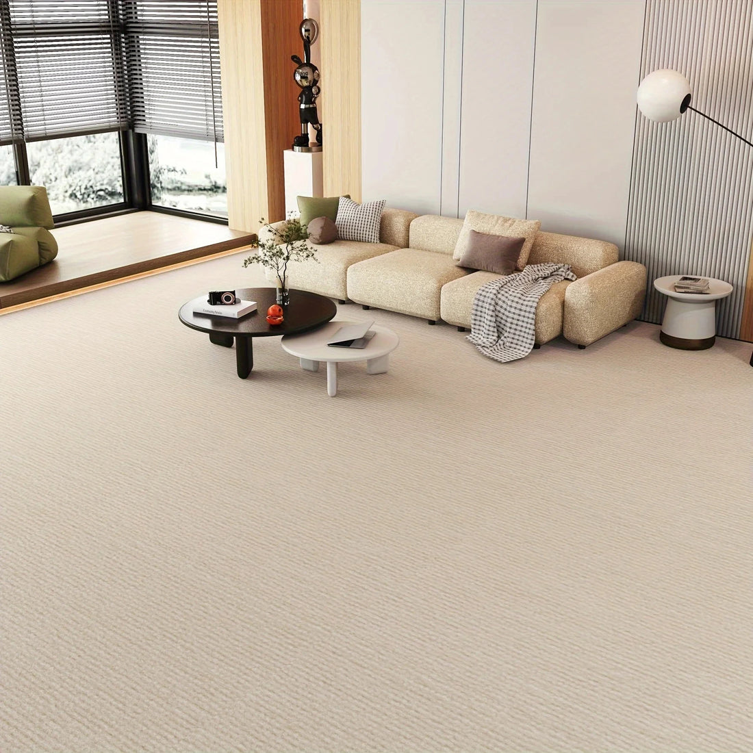Selbstklebender Teppich zum Zuschneiden für Wohnzimmer, Schlafzimmer und Büro – 50 cm × 2 m, einfarbig, wasseraufnehmend, schmutzabweisend, 7 Farben