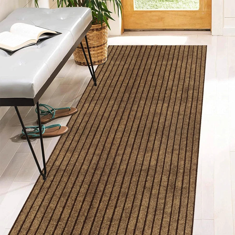 Waschbarer Streifenläufer in Rot, Grau oder Braun für Küche, Badezimmer und Haustür – 40 × 80 bis 50 × 280 cm, einfarbig, rutschfest, 25 Größen