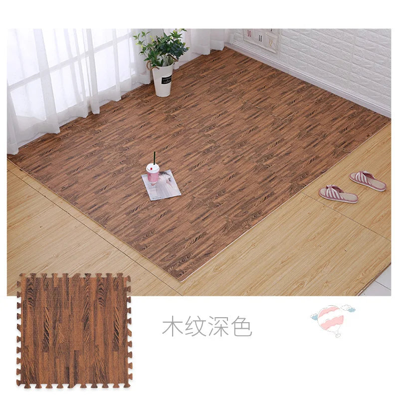 Puzzlematten in Holzmaserung aus EVA-Schaum für Spielbereich, Fitness und Yoga – je 30 × 30 × 1 cm, 4 bis 20 Stück, leicht, 8 Farben