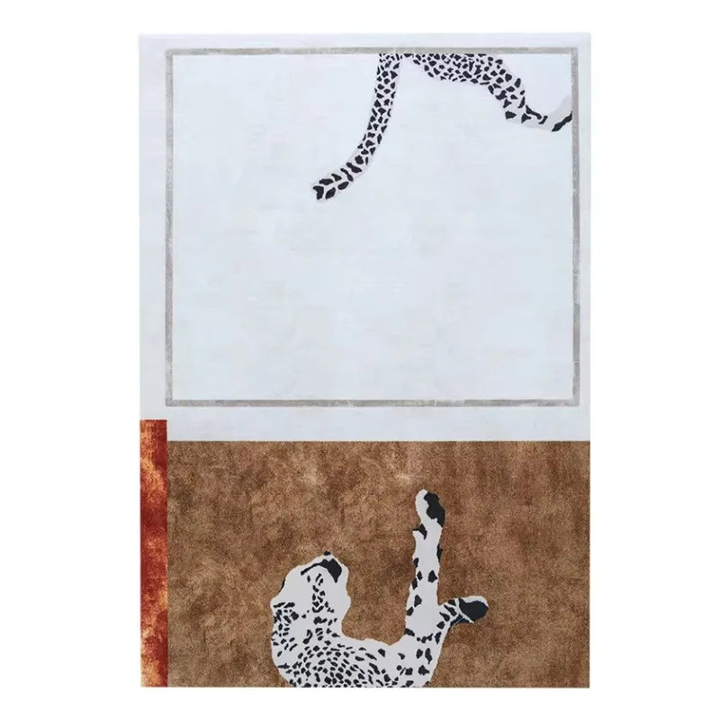 Plüschteppich mit Leopardenmuster im Light-Luxury-Stil für Wohnzimmer und Schlafzimmer – 40 × 60 bis 180 × 240 cm, Flanell, rutschfest, 15 Motive