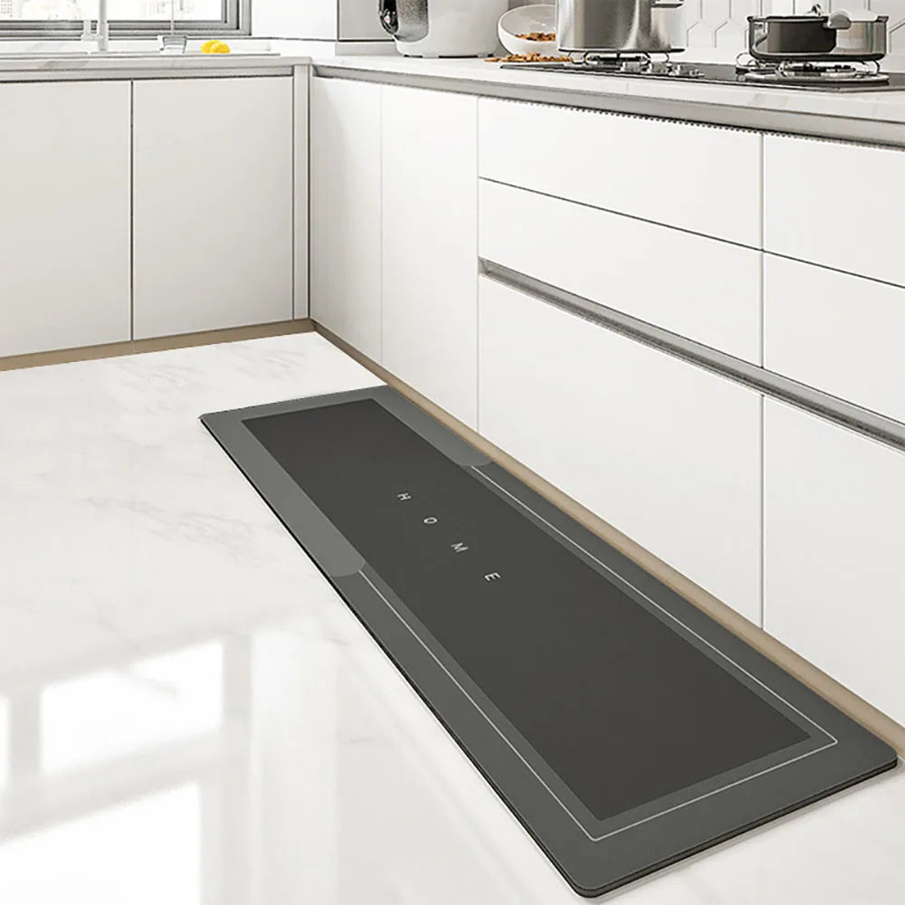 Einfarbige Küchenmatte aus Kristallsamt als Läufer für Küche, Bad und Flur – 40 × 60 bis 50 × 160 cm, saugfähig, rutschfest, 5 Ausführungen