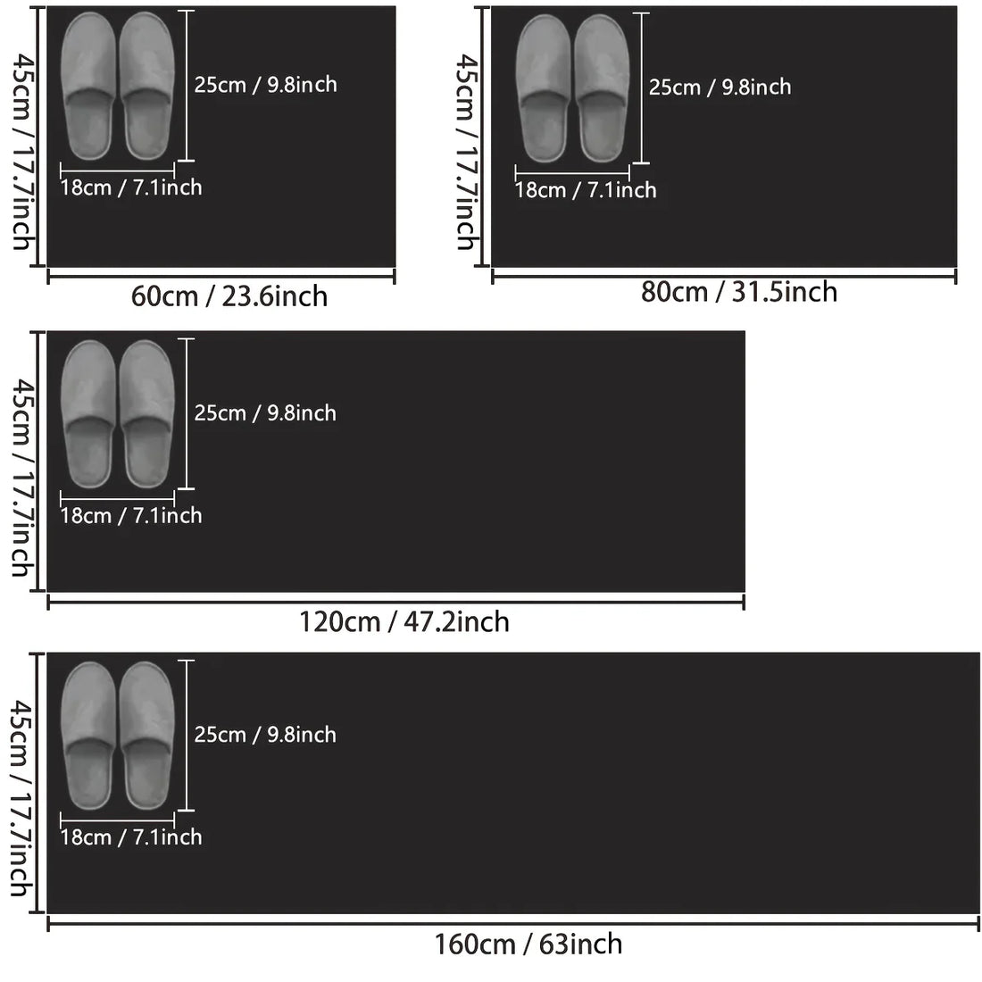 Küchenläufer in Webteppich-Optik mit Kieselgur-Gummischicht für Küche, Bad und Restaurant – 45 × 60 bis 45 × 160 cm, saugfähig, rutschfest, 3 Farben
