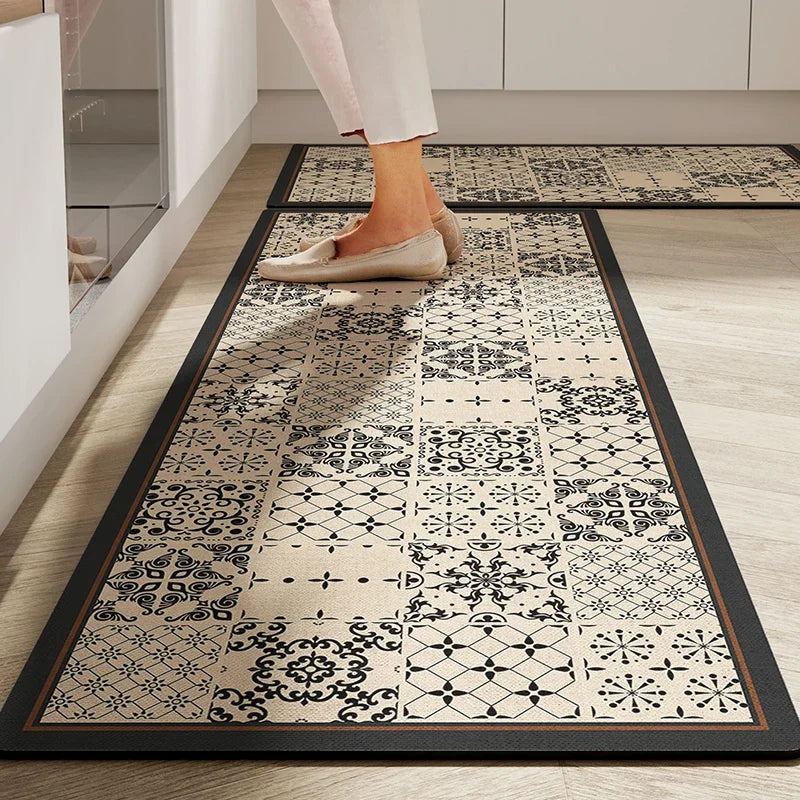 Küchenmatte mit Kieselgur im amerikanischen Retro-Stil für Küche und Bad – 40 × 60 bis 50 × 160 cm, saugfähig, einzeln oder im 2er-Set, 7 Motive