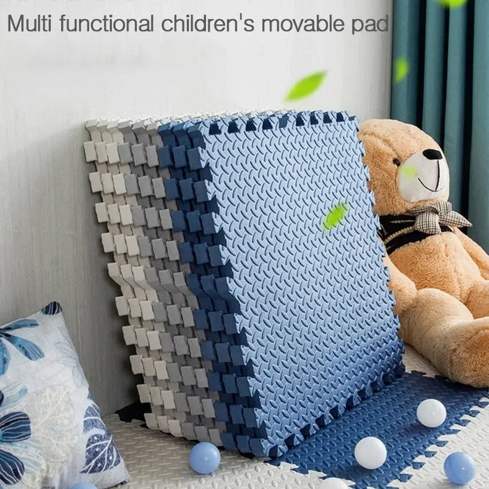 Steckbare Trainingsmatten aus EVA-Schaum für Fitness, Yoga und Spielzimmer – je 30 × 30 × 1 cm, Blattmaserung, 1 bis 16 Stück, 11 Farben