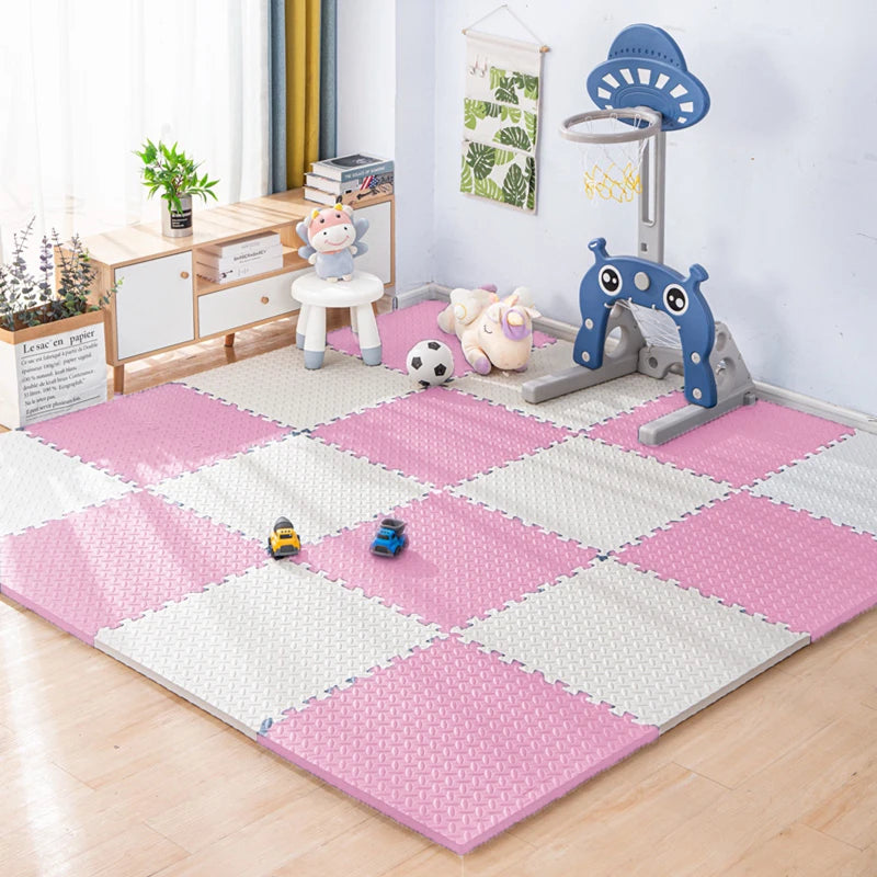 Steckbare Trainingsmatten aus EVA-Schaum für Fitness, Yoga und Spielzimmer – je 30 × 30 × 1 cm, Blattmaserung, 1 bis 16 Stück, 11 Farben