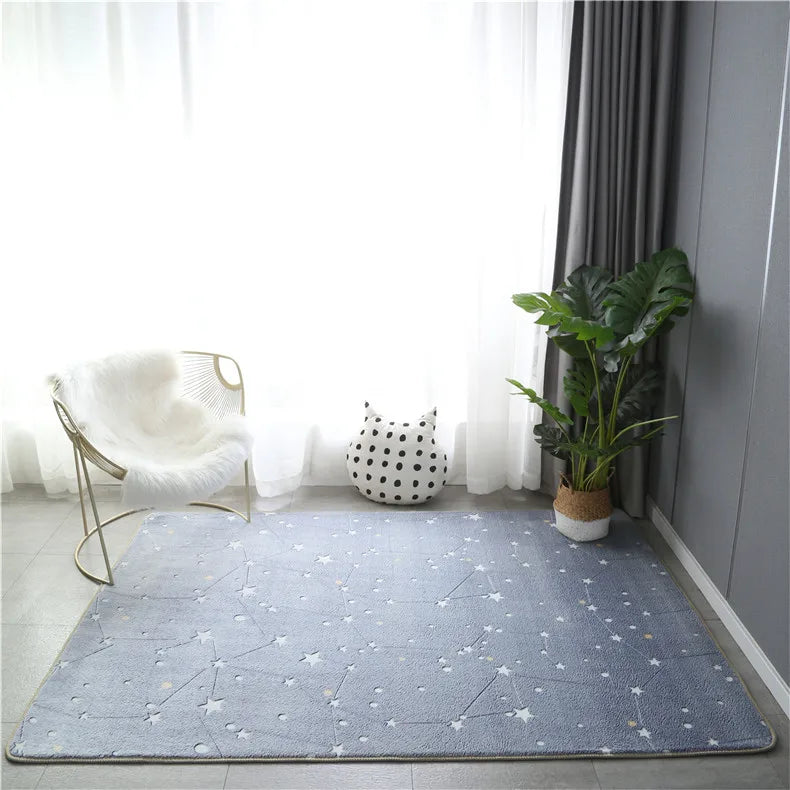 Im Dunkeln leuchtender Teppich mit 3D-Motiven für Kinderzimmer und Schlafzimmer – 40 × 60 bis 160 × 200 cm, Kurzflor, rutschfest, 12 Motive
