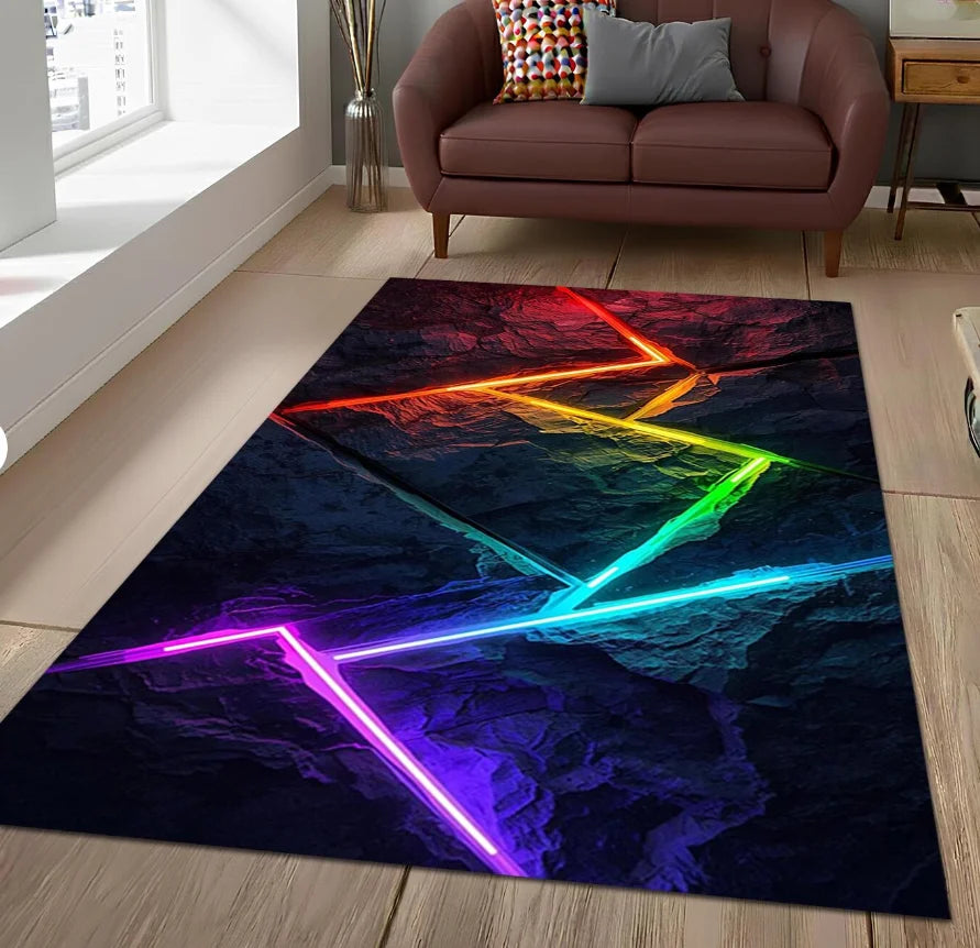 Bunter Gamer-Teppich mit Spielkonsolen-Motiv für Wohnzimmer und Schlafzimmer – 40 × 60 bis 120 × 160 cm, bedruckt, weich, Memory-Schaum, 5 Motive