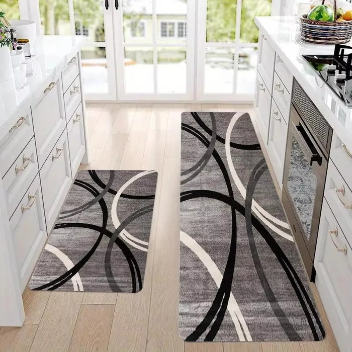 Minimalistischer geometrischer Teppich aus Kristallsamt für Küche, Wohnzimmer, Foyer und Balkon – 40 × 60 bis 50 × 160 cm, saugfähig, rutschfest
