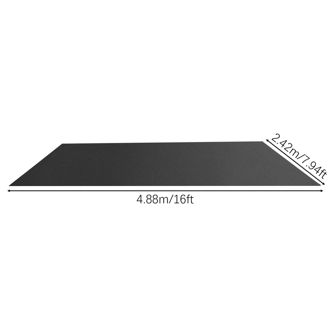 Rutschfeste Garagenbodenmatte aus Vliesstoff und PE für Garage, Lager und Werkstatt – bis 226 × 610 cm, 2,5 mm, wasserdicht, ölbeständig, Dunkelgrau