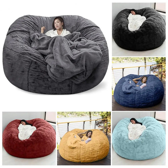 Sitzsack-Bezug ohne Füllung als Sofa, Pouf und Bodensitz für Wohnzimmer und Schlafzimmer – 150 × 75 cm, Stoff, waschbar, in 10 Farben