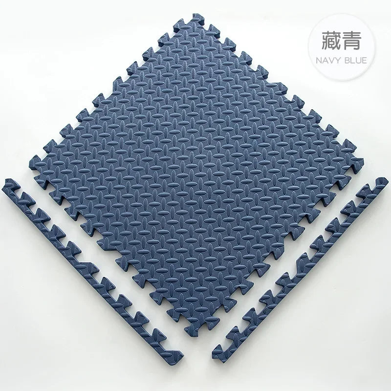 EVA-Sportmatte mit Blattmaserung im Puzzle-System für Gym, Yoga und Fitness – 30 × 30 × 1 cm, verdickt, rutschfest, stoßdämpfend, 1 bis 16 Stück