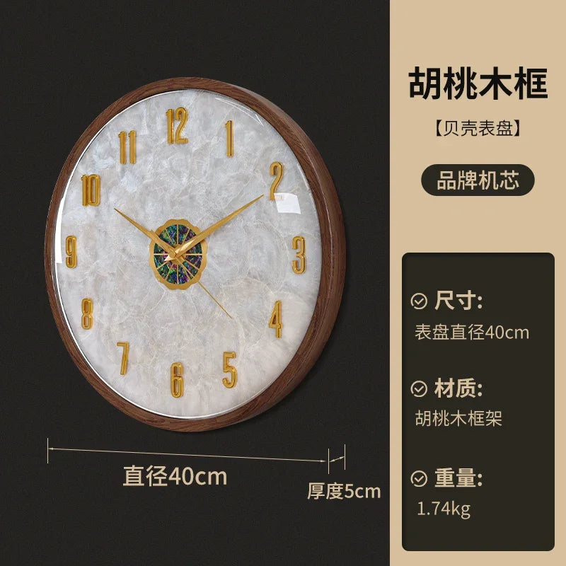 Runde Wanduhr aus Holz und Glas im nordischen Retro-Stil für Wohnzimmer und Esszimmer – Ø 35 oder 40 cm, geräuschloses Quarzwerk, 2 Modelle