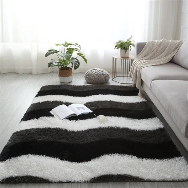 Flauschiger Shaggy-Teppich aus Kunstfell für Wohnzimmer und Kinderzimmer – 40 × 60 bis 160 × 200 cm, rechteckig, rutschfest, waschbar, 13 Designs
