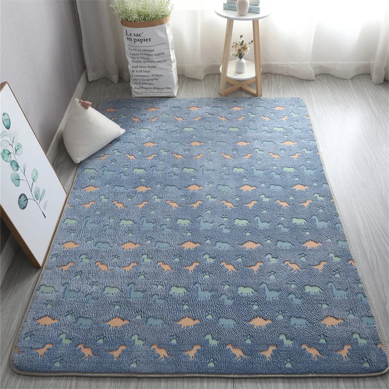Im Dunkeln leuchtender Teppich mit 3D-Motiven für Kinderzimmer und Schlafzimmer – 40 × 60 bis 160 × 200 cm, Kurzflor, rutschfest, 12 Motive