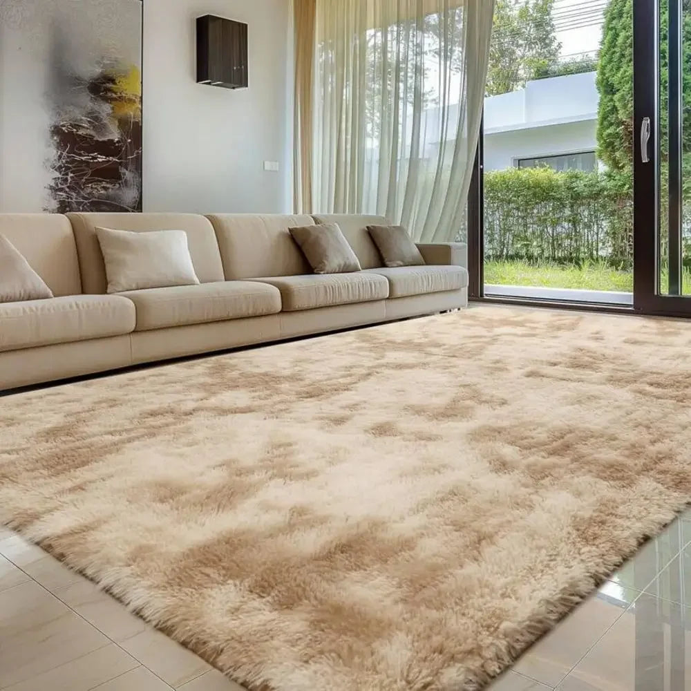Flauschiger Teppich aus Seidenwolle für Schlafzimmer, Wohnzimmer und Studentenzimmer – 40 × 60 bis 160 × 230 cm, rechteckig, rutschfest, 10 Farben