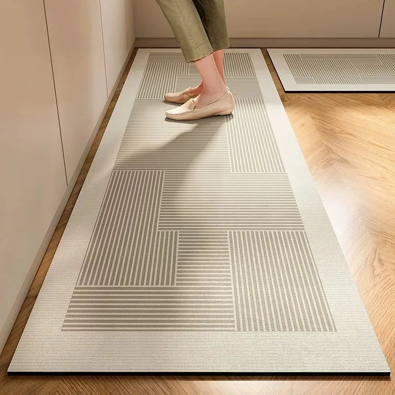 Küchenläufer aus PVC in Lederoptik im japanischen Stil für die Küche – 50 × 80 bis 200 × 300 cm, wasserdicht, ölbeständig, rutschfest, 14 Motive