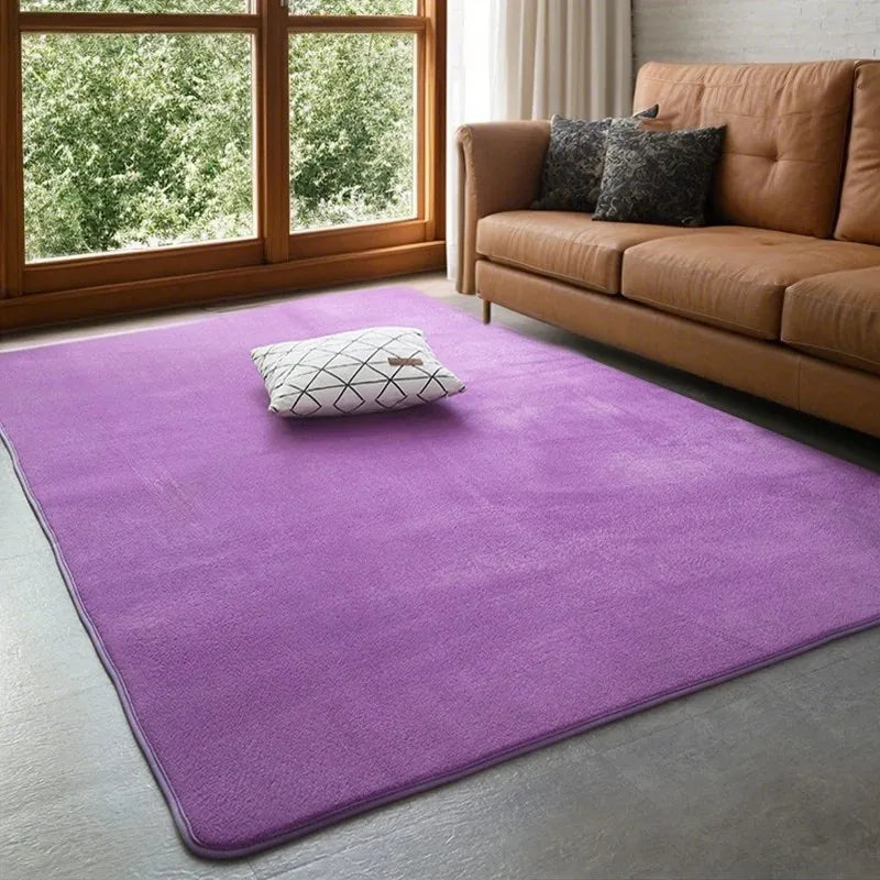 Weicher Teppich aus Korallensamt für Wohnzimmer, Schlafzimmer und Spielecke – 80 × 120 bis 140 × 200 cm, einfarbig, rechteckig, rutschfest, 9 Farben