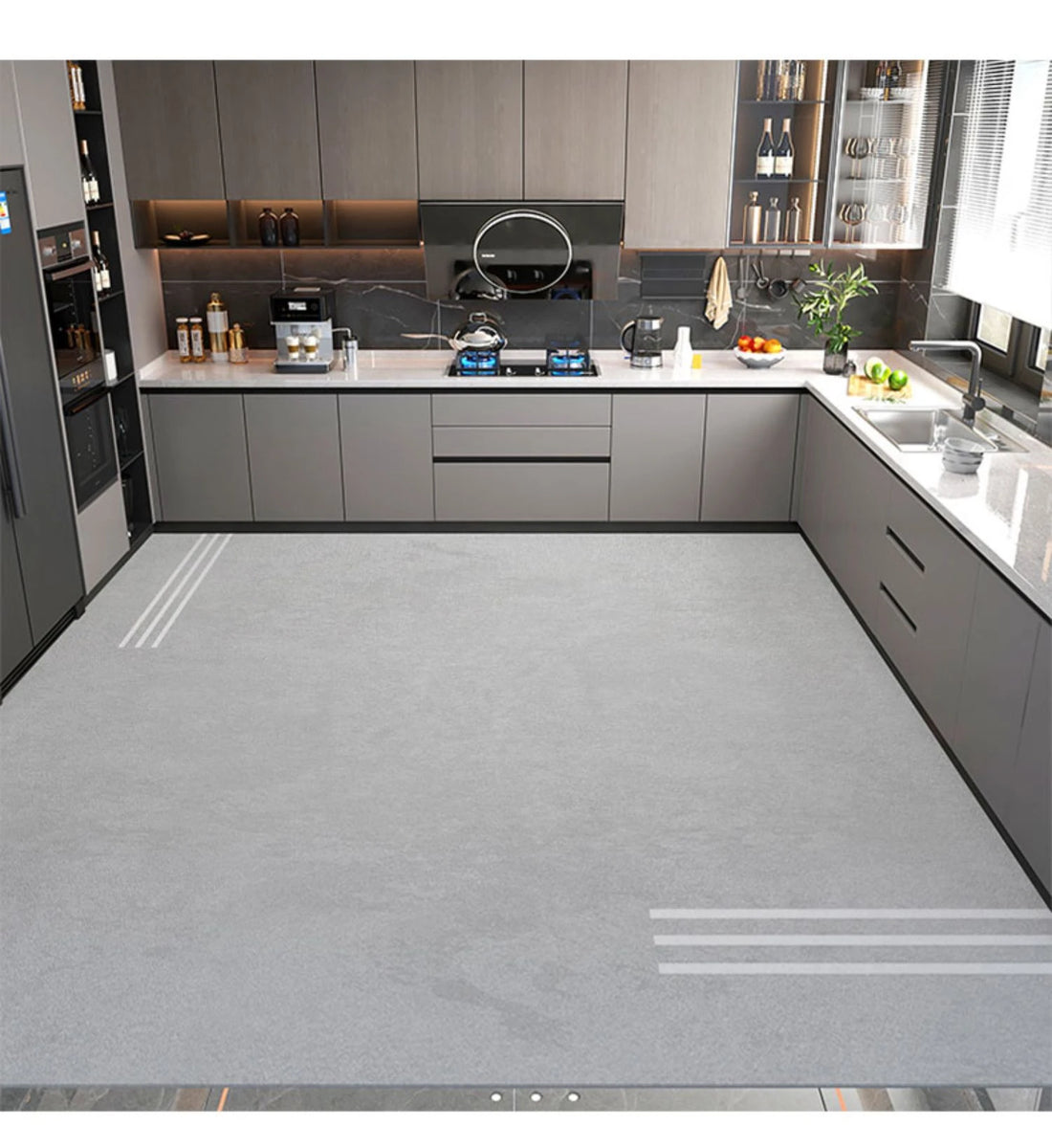 Abwischbarer Küchenteppich im modern-minimalistischen Stil für Küche, Balkon und Wohnzimmer – 55 × 120 bis 200 × 300 cm, rutschfest, 15 Motive