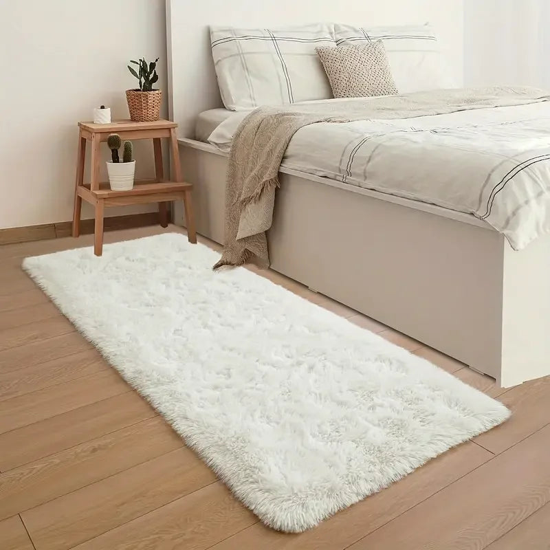 Flauschiger Langflor-Teppich aus Kunstfell für Wohnzimmer und Schlafzimmer – 40 × 60 bis 100 × 200 cm, maschinenwaschbar, rutschfest, 5 Farben