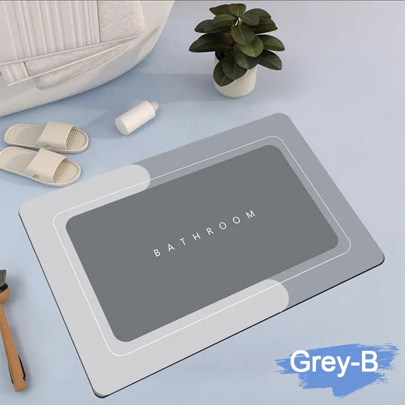 Saugfähige Badematte für Bad, WC und Küche – 40 × 50 bis 55 × 90 cm, schnell trocknend, rutschfest, abgeschrägte Kante, waschbar, 8 Motive
