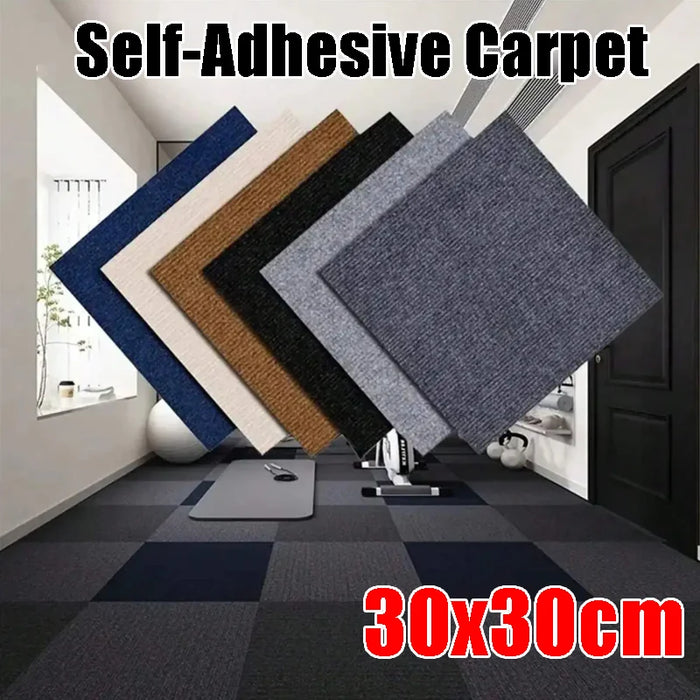 Selbstklebende Teppichfliesen zum Selbstverlegen für Wohnzimmer und Innenräume – je 30 × 30 cm, abnehmbar, frei kombinierbar, 1 bis 50 Stück