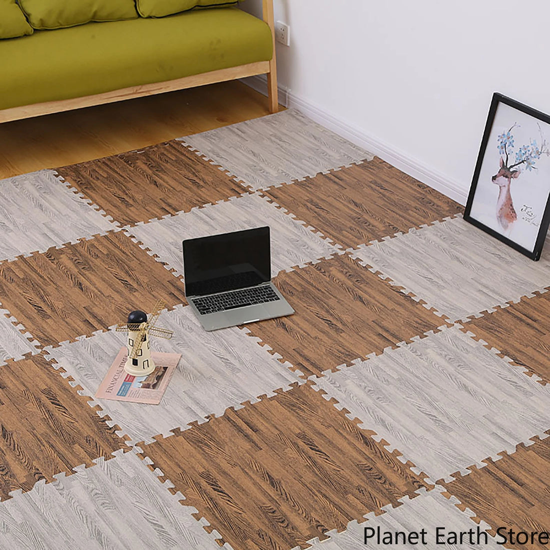 Puzzlematten in Holzmaserung aus EVA-Schaum für Spielbereich, Fitness und Yoga – je 30 × 30 × 1 cm, 4 bis 20 Stück, leicht, 8 Farben