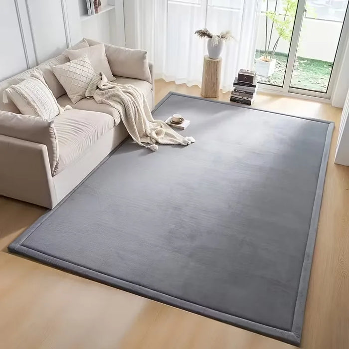 Dicker Samtteppich mit Memoryschaum als Krabbelmatte für Wohnzimmer und Kinderzimmer – 100 × 150 bis 200 × 400 cm, rutschfest, 6 Farben