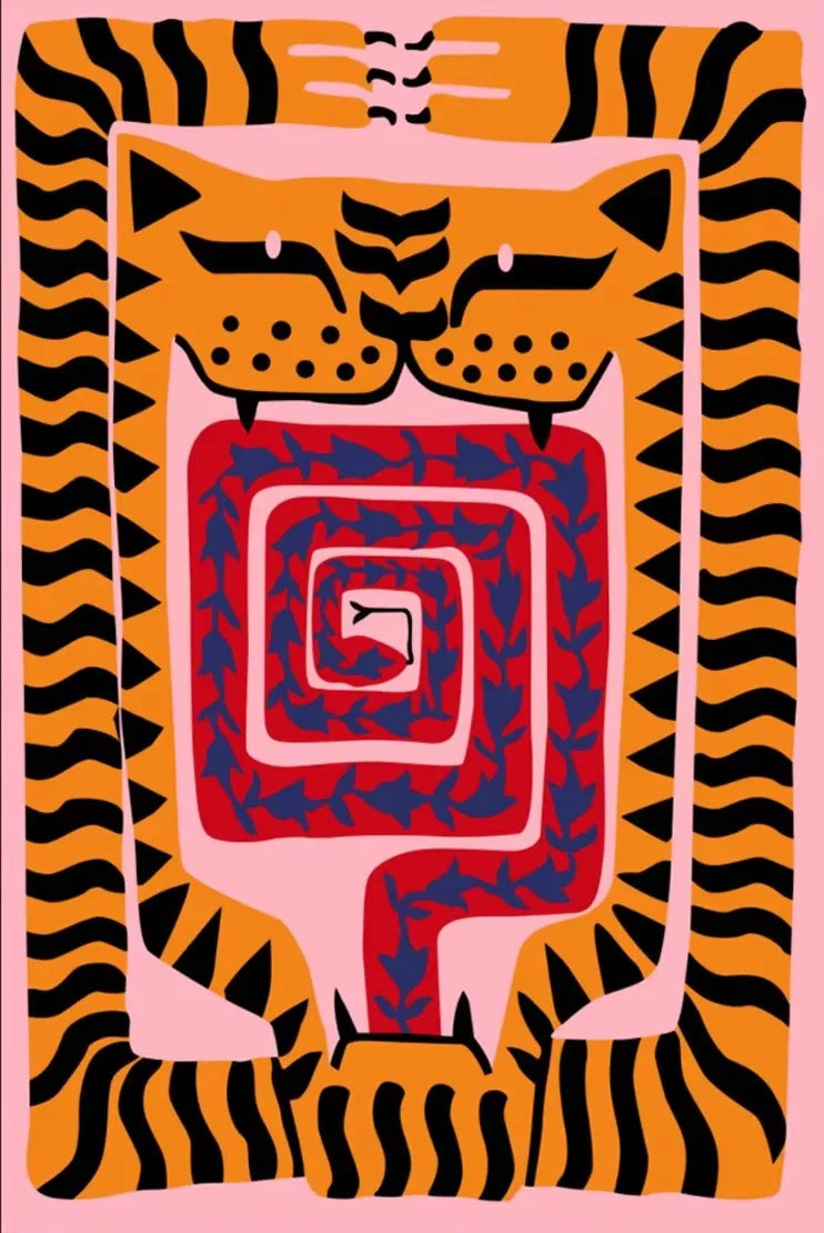 Teppich mit Leoparden- und Tigermotiven im orientalischen Stil für Wohnzimmer und Schlafzimmer – 40 × 60 bis 180 × 240 cm, Flanell, 13 Motive