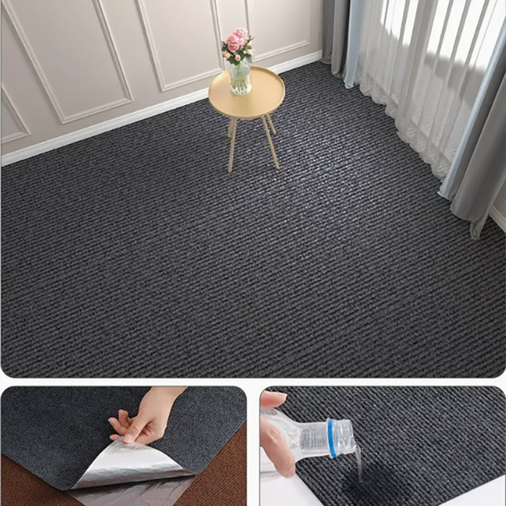 Selbstklebender Teppichbelag von der Rolle für Wohnzimmer, Schlafzimmer und Küche – 40 cm × 3 m, zuschneidbar, feuchtigkeitsbeständig, 6 Farben