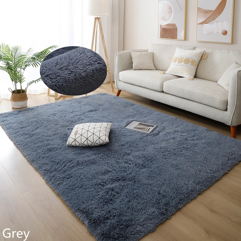 Flauschiger, verdickter Teppich für Wohnzimmer, Schlafzimmer und Kinderzimmer – 40 × 60 bis 160 × 230 cm, rechteckig, rutschfest, 17 Farben