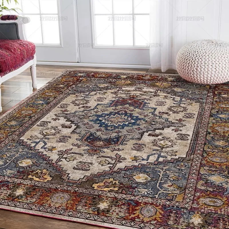 Teppich aus Kristallsamt im marokkanischen Boho-Stil für Wohnzimmer und Schlafzimmer – 40 × 60 bis 160 × 230 cm, bedruckt, schmutzabweisend, 25 Motive