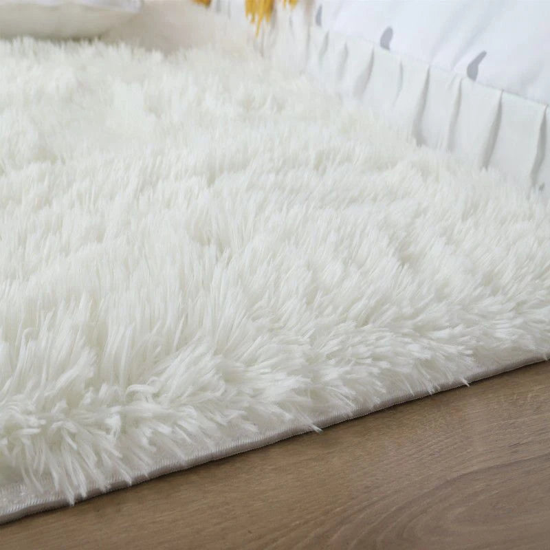 Flauschiger Shaggy-Teppich für Kinderzimmer, Schlafzimmer und Wohnzimmer – 50 × 80 bis 160 × 230 cm, ca. 3 cm Flor, uni und Batik, 14 Farben