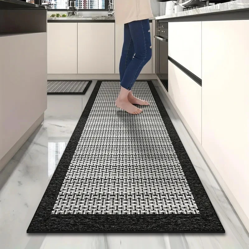 Küchenläufer in Webteppich-Optik mit Kieselgur-Gummischicht für Küche, Bad und Restaurant – 45 × 60 bis 45 × 160 cm, saugfähig, rutschfest, 3 Farben