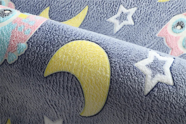 Im Dunkeln leuchtender Teppich mit 3D-Motiven für Kinderzimmer und Schlafzimmer – 40 × 60 bis 160 × 200 cm, Kurzflor, rutschfest, 12 Motive