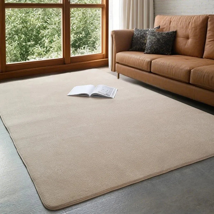 Einfarbiger Teppich aus Korallensamt im modernen Stil für Wohnzimmer und Schlafzimmer – 40 × 120 bis 200 × 300 cm, weich, rutschfest, 9 Farben