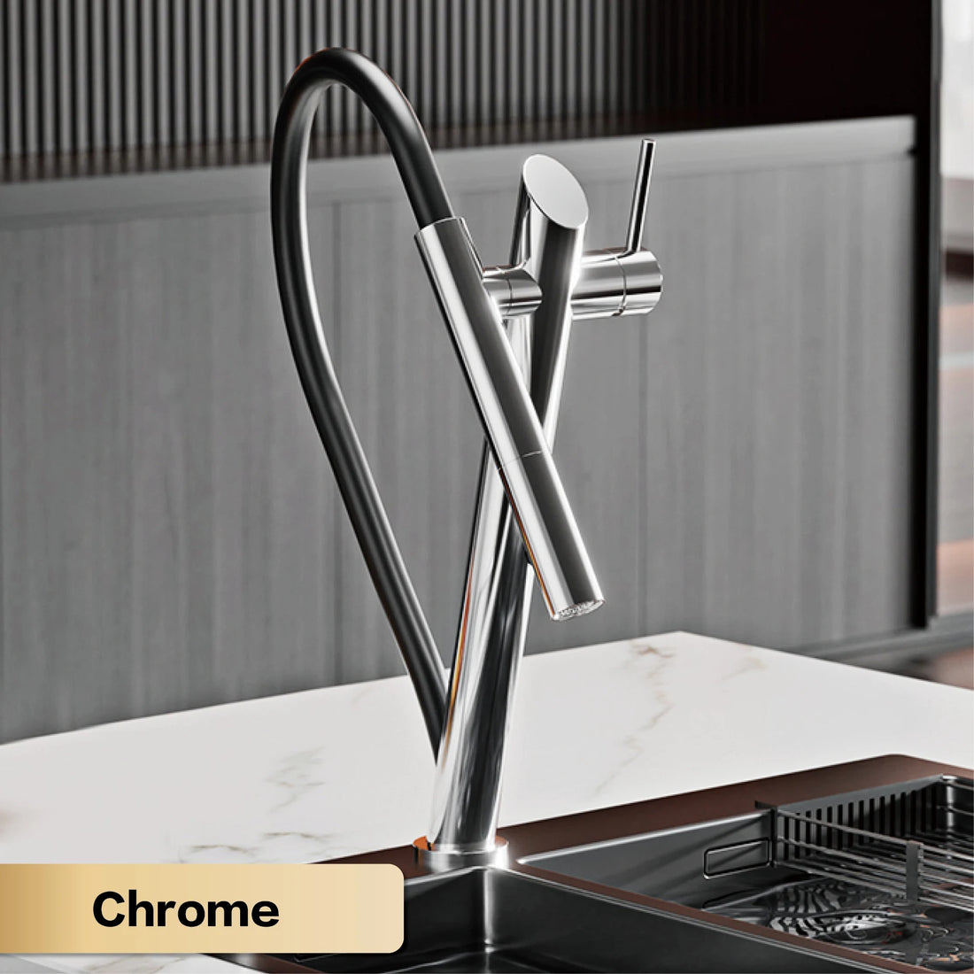 Ausziehbare Küchenarmatur aus Messing für die Küchenspüle – 2 Strahlarten, magnetische Brausehalterung, drehbar, Warm- und Kaltwasser, 5 Farben