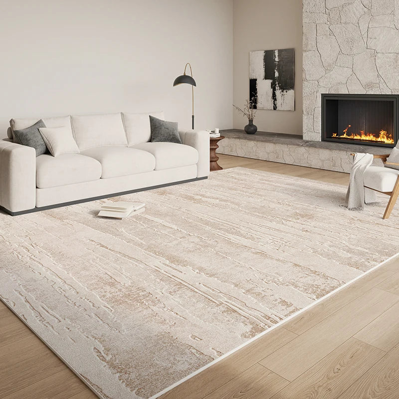 Minimalistischer Plüschteppich im italienischen Stil für Wohnzimmer und Schlafzimmer – 80 × 120 bis 200 × 300 cm, flauschig, gestreift, 14 Motive