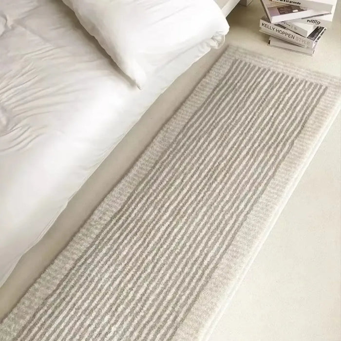Gestreifter Läufer im nordischen Stil aus Kaschmir-Imitat für Schlafzimmer und Wohnzimmer – 40 × 120 bis 80 × 200 cm, rutschfest, 6 Motive